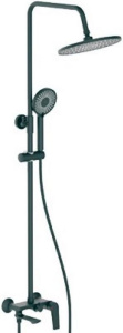 ДУШ СИСТЕМА  PОТАТО  P35167-6 картридж D35, излив, лейка 3 реж., шланг 150 см PVC, цвет черный, нерж. сталь