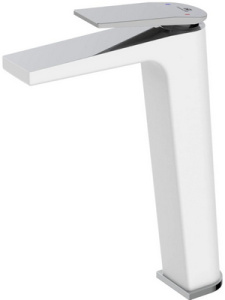 РАКОВИНА  Diadonna  D169-13W  ø35, п/гайку, высокий корпус, белый с хромом, (подводка 50см - 2 шт.) латунный