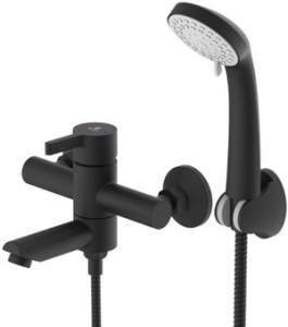 ВАННА  Diadonna  D236-30BL  ø35, див. пов. в корпусе, короткий излив, шланг 1,5 м, черный, нерж. сталь