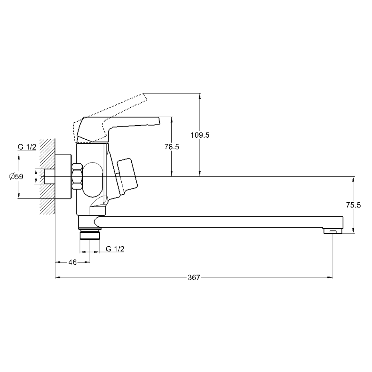 Смеситель для ванны G-Lauf LEF7-A232